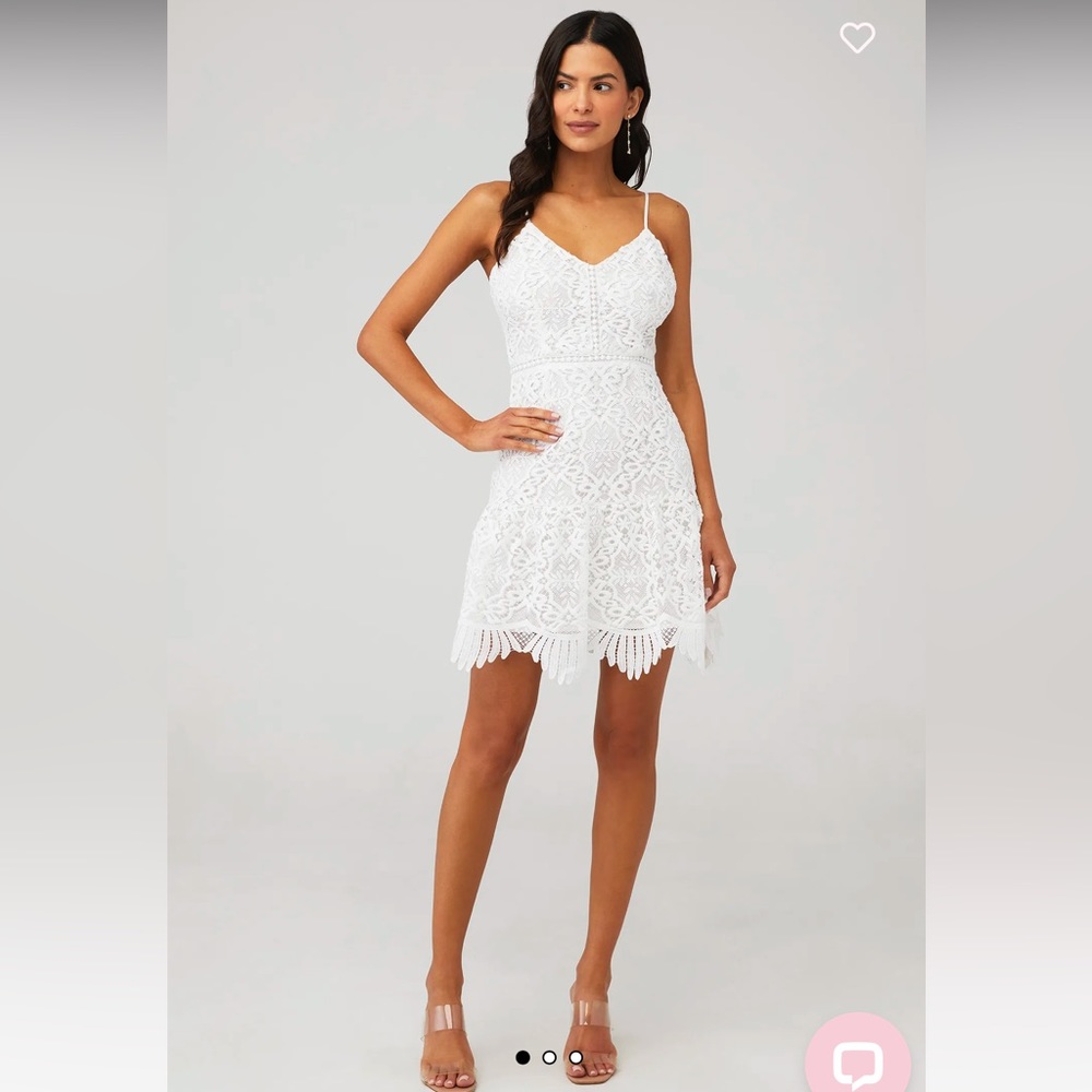 BB Dakota Party Has Arrived White Lace Mini Dress NWT
